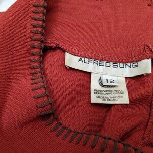 Alfred Sung Pure Wool Mock Turtleneck Sweater Size 12